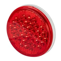 Round LED Truck And Trailer Lights - 4" Stop / Turn / Tail Lights - 3-Pin Connector - Flush Mount - 40 LEDs - Red