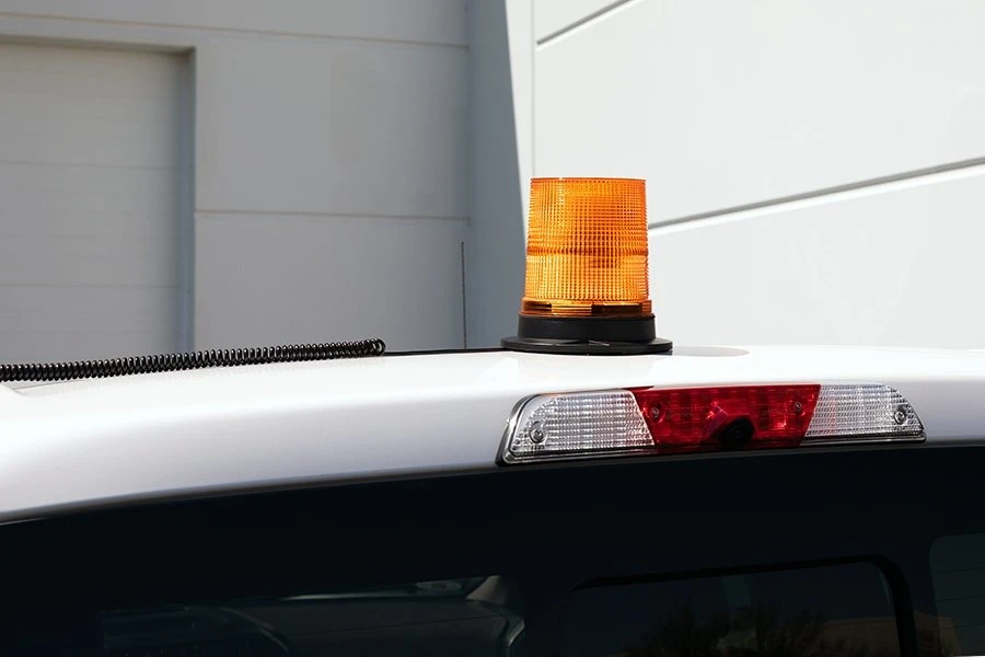 5-1/2" Amber LED Strobe Light Beacon - Magnetic Surface Mount - 12V Adapter - 3 Flash Patterns - Image 8