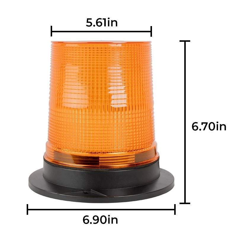 5-1/2" Amber LED Strobe Light Beacon - Magnetic Surface Mount - 12V Adapter - 3 Flash Patterns - Image 2