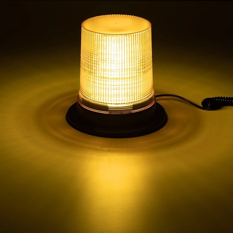 5-1/2" Amber LED Strobe Light Beacon - Magnetic Surface Mount - 12V Adapter - 3 Flash Patterns - Image 5