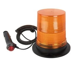 5-1/2" Amber LED Strobe Light Beacon - Magnetic Surface Mount - 12V Adapter - 3 Flash Patterns