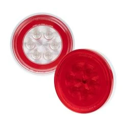 Optronics GloLight LED Trailer Tail Light - Stop / Turn / Tail - Submersible - 21 LEDs - 4" Round - Clear Lens / Red Lens