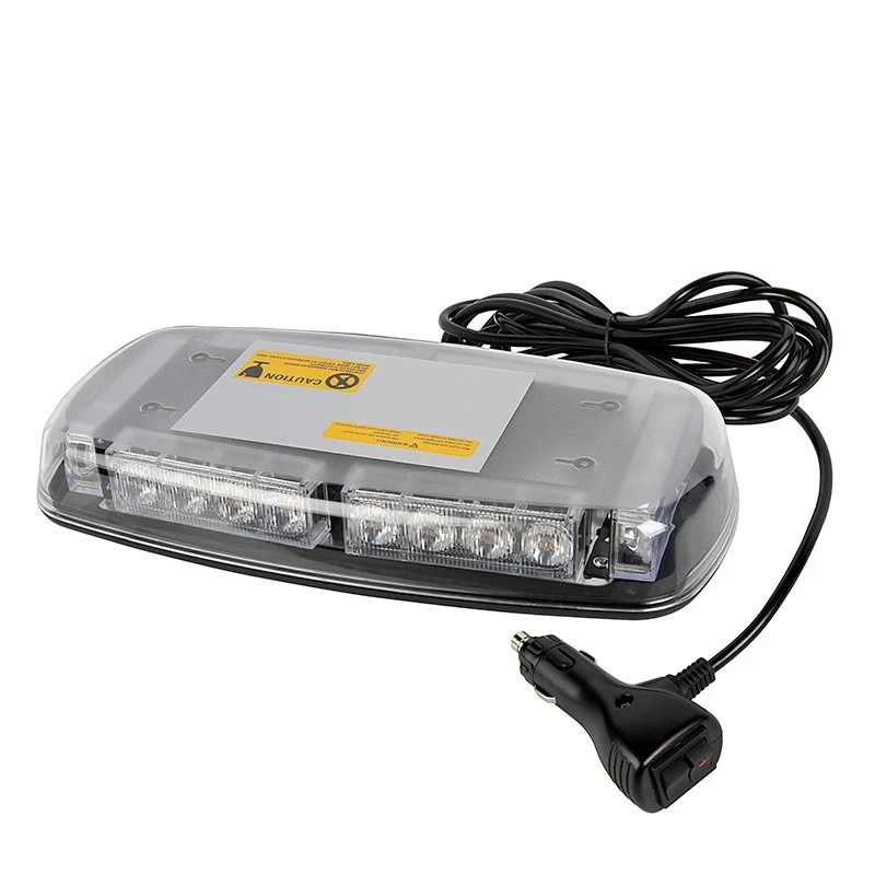 Mini Emergency 12" LED Light Bar - Magnetic Surface Mount - 12V Plug - Amber/White