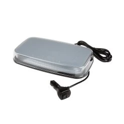 11" Mini Emergency LED Strobe Light Bar With Magnetic Base - 12V Plug - 26 Functions - Clear Lens