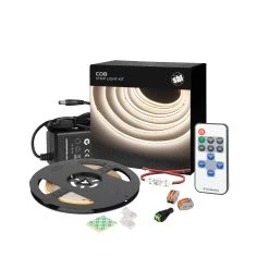 White LED COB Strip Light Kit With Wireless RF Remote - 6500K