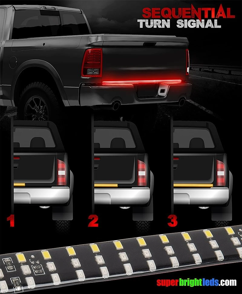 LED Flexible Tailgate Light Strip - 4-Pin Connector - Sequential Turn Signal / Stop / Tail / Reverse / Hazard Light - Image 14