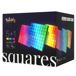 Twinkly Squares - Combo Pack - App-Controlled LED Panels - RGB Pixels - 1 Master Tile + 5 Extension Tiles