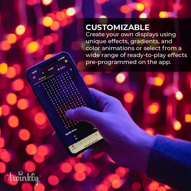 Twinkly Curtain - RGB+W LED Curtain Light String - App-Controlled - Generation II - 210 LED - 1.5x2.1m - Image 7