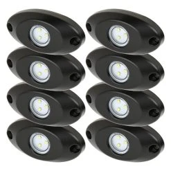 Waterproof Off Road LED Rock Light Kit - 8 LED Rock Lights - 213 Lumens