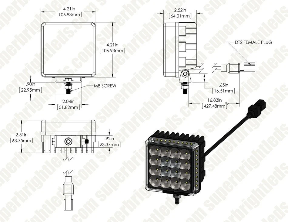 50W Quad Side Shooter LED Work Light - 2 Pack - Image 15