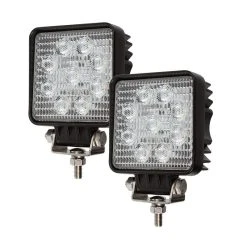 LED Pod Lights - 4" Square Mini LED Work Lights - 27W - 1,600 Lumens - 2 Pack