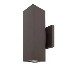 Up / Down Wall Sconce - 11" Bronze Square Cylinder LED Wall Light - 1400 Lumens - 3000K